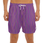 Mardi Gras Dot Pattern Print Men's Split Running Shorts