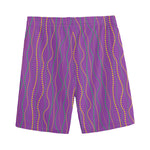 Mardi Gras Dot Pattern Print Men's Sports Shorts