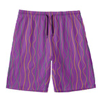 Mardi Gras Dot Pattern Print Men's Swim Trunks