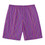 Mardi Gras Dot Pattern Print Men's Swim Trunks
