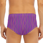 Mardi Gras Dot Pattern Print Men's Triangle Swim Briefs