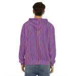 Mardi Gras Dot Pattern Print Men's Velvet Pullover Hoodie