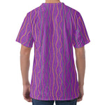 Mardi Gras Dot Pattern Print Men's Velvet T-Shirt