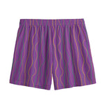 Mardi Gras Dot Pattern Print Mesh Shorts