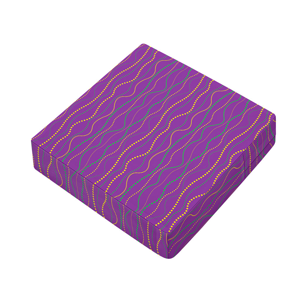 Mardi Gras Dot Pattern Print Outdoor Seat Cushion Cover