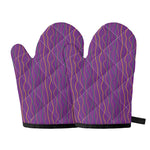 Mardi Gras Dot Pattern Print Oven Mitts