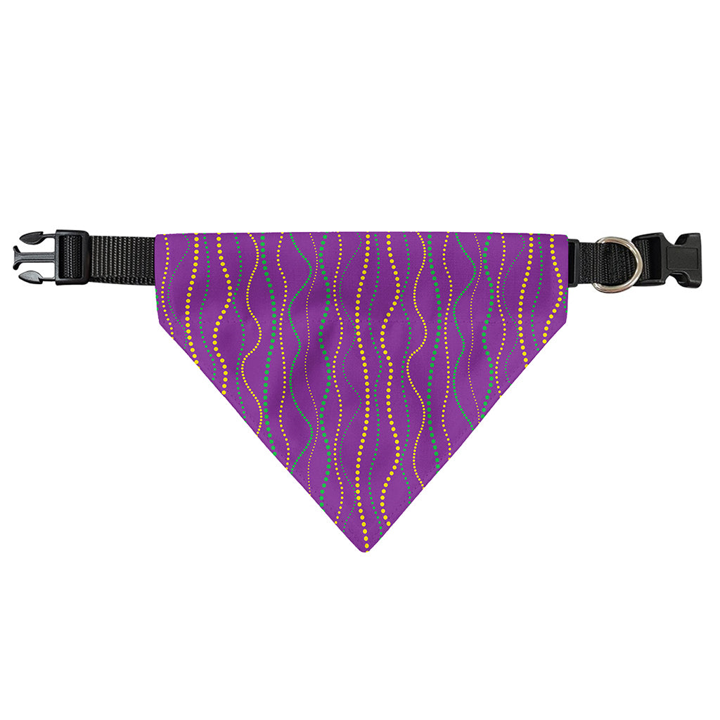 Mardi Gras Dot Pattern Print Over The Collar Dog Bandana
