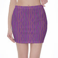 Mardi Gras Dot Pattern Print Pencil Mini Skirt