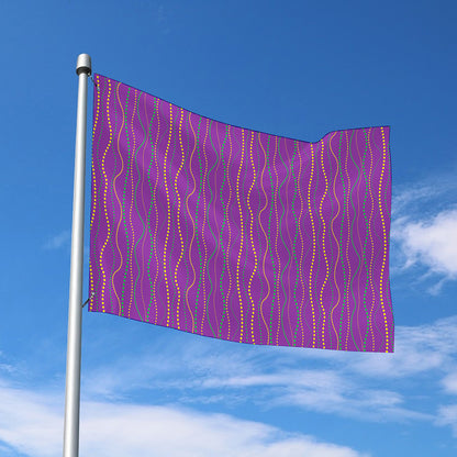 Mardi Gras Dot Pattern Print Polyester Flag