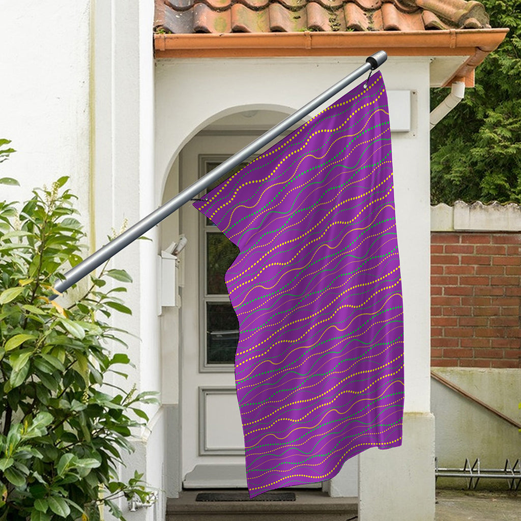 Mardi Gras Dot Pattern Print Polyester Flag