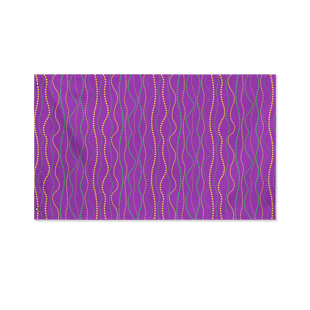 Mardi Gras Dot Pattern Print Polyester Flag
