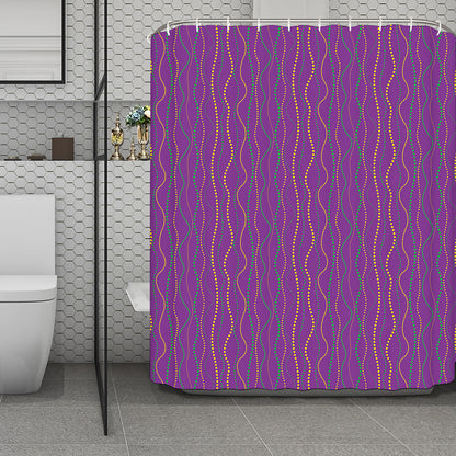 Mardi Gras Dot Pattern Print Polyester Shower Curtain