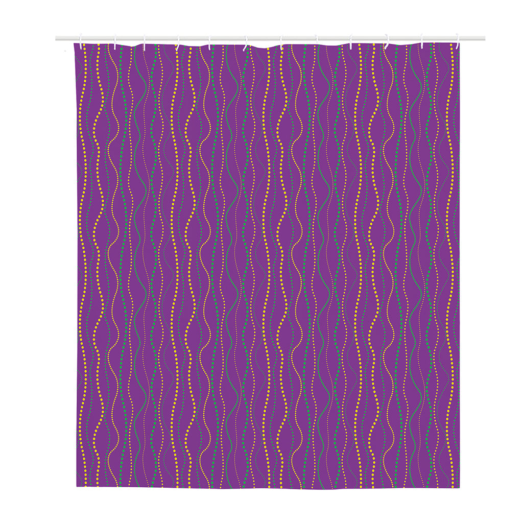 Mardi Gras Dot Pattern Print Polyester Shower Curtain