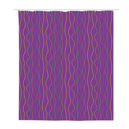 Mardi Gras Dot Pattern Print Polyester Shower Curtain
