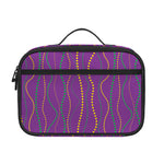 Mardi Gras Dot Pattern Print Portable Lunch Bag