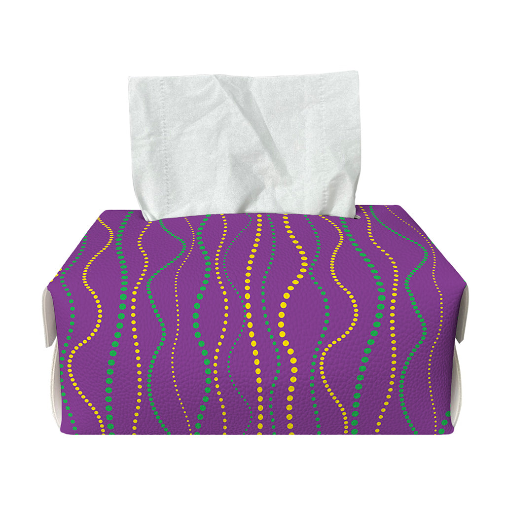 Mardi Gras Dot Pattern Print Rectangle Tissue Box Cover