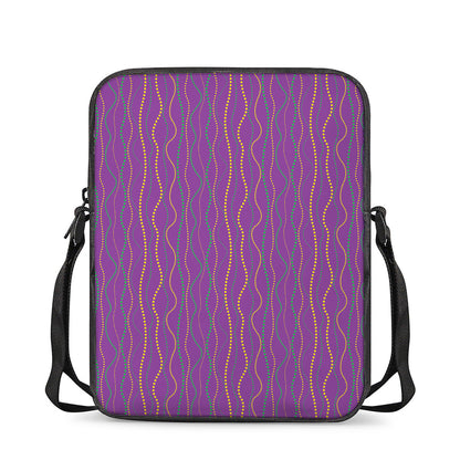 Mardi Gras Dot Pattern Print Rectangular Crossbody Bag