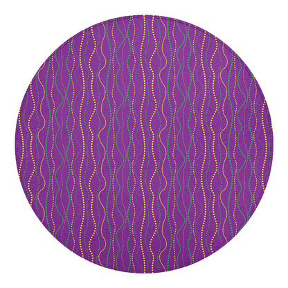 Mardi Gras Dot Pattern Print Round Blanket