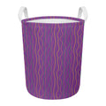 Mardi Gras Dot Pattern Print Round Laundry Basket