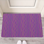 Mardi Gras Dot Pattern Print Rubber Doormat