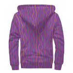 Mardi Gras Dot Pattern Print Sherpa Lined Zip Up Hoodie