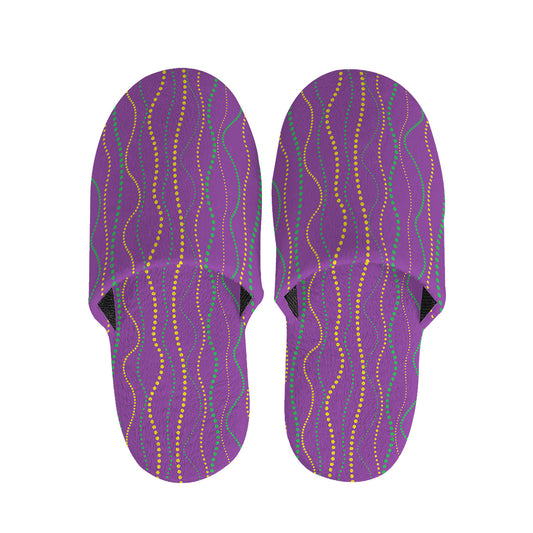 Mardi Gras Dot Pattern Print Slippers
