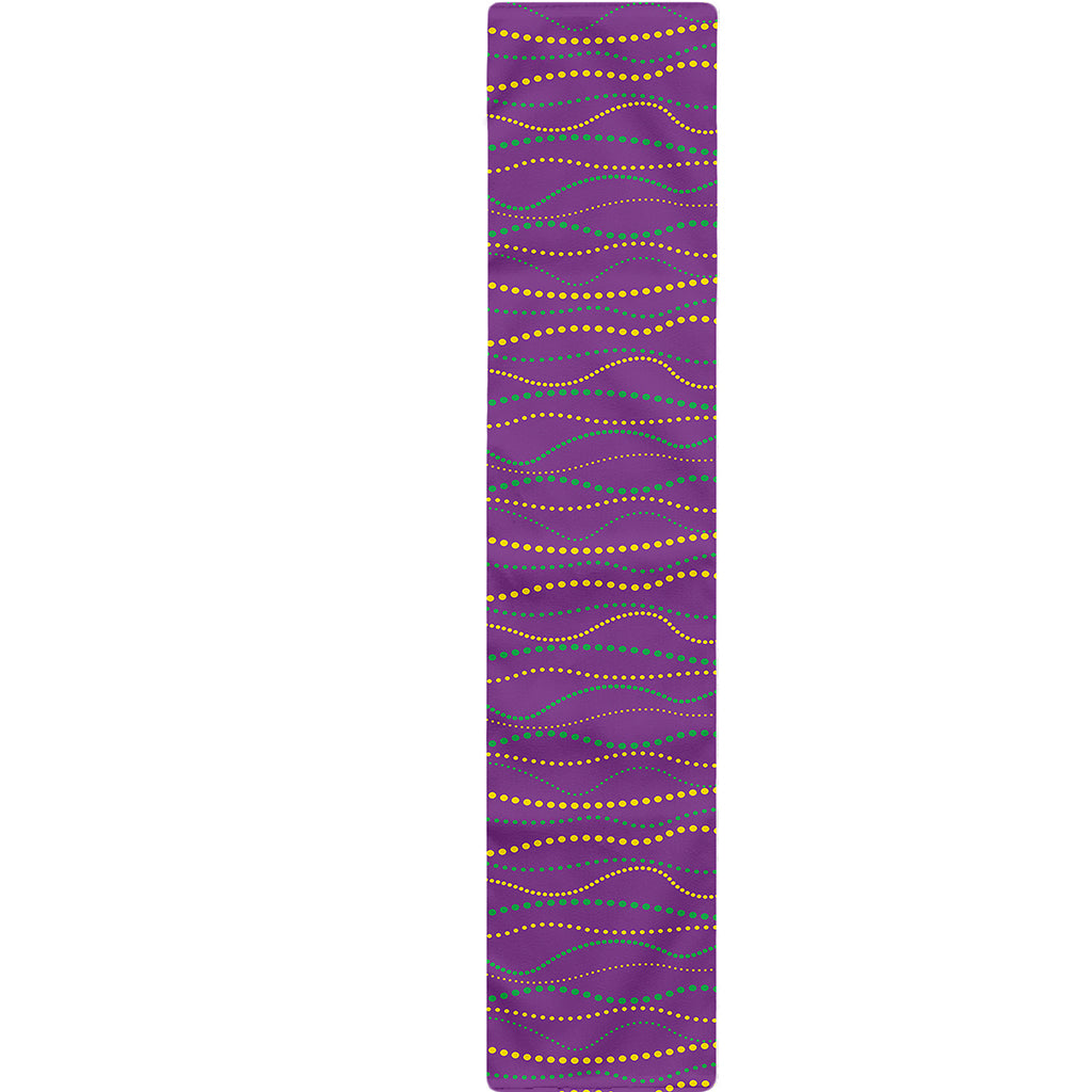 Mardi Gras Dot Pattern Print Table Runner
