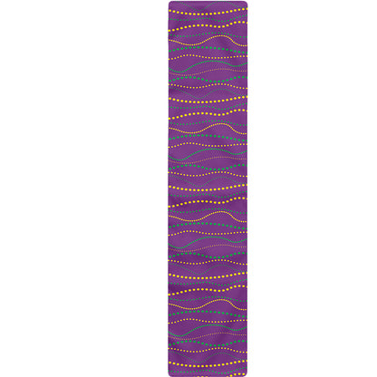 Mardi Gras Dot Pattern Print Table Runner