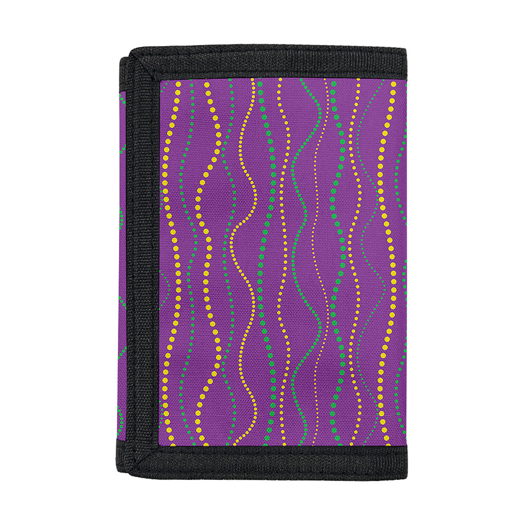 Mardi Gras Dot Pattern Print Trifold Wallet
