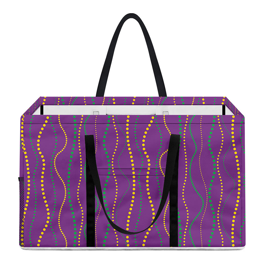 Mardi Gras Dot Pattern Print Utility Tote Bag