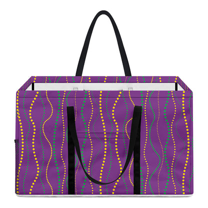 Mardi Gras Dot Pattern Print Utility Tote Bag