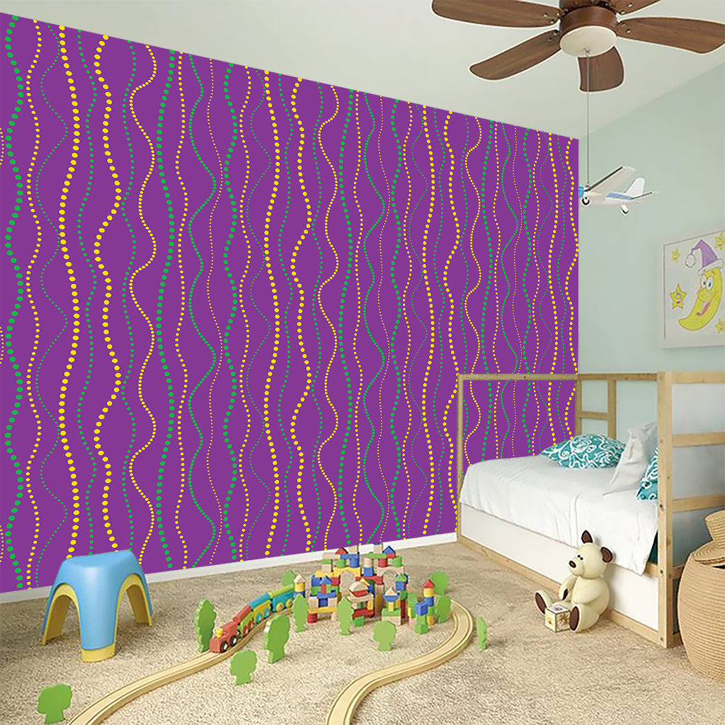 Mardi Gras Dot Pattern Print Wall Sticker