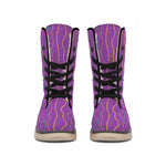 Mardi Gras Dot Pattern Print Winter Boots
