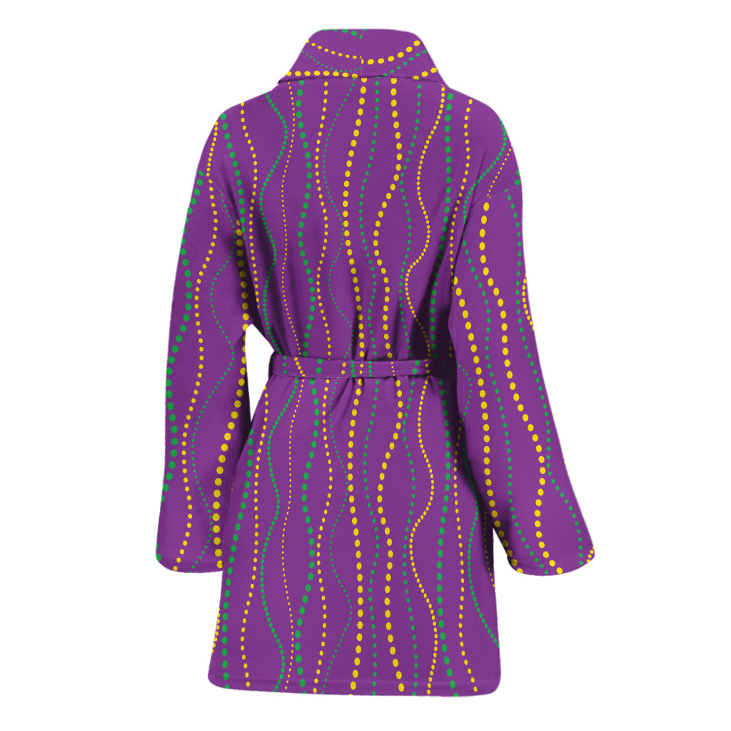 Mardi Gras Dot Pattern Print Women's Bathrobe