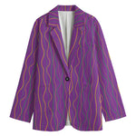 Mardi Gras Dot Pattern Print Women's Blazer