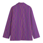 Mardi Gras Dot Pattern Print Women's Blazer