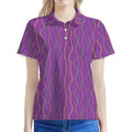 Mardi Gras Dot Pattern Print Women's Polo Shirt