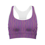 Mardi Gras Dot Pattern Print Women's Sports Bra