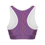 Mardi Gras Dot Pattern Print Women's Sports Bra