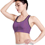 Mardi Gras Dot Pattern Print Women's Sports Bra