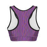 Mardi Gras Dot Pattern Print Women's Sports Bra