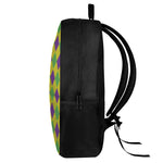 Mardi Gras Fat Tuesday Argyle Print 17 Inch Backpack