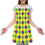 Mardi Gras Fat Tuesday Argyle Print Adjustable Apron