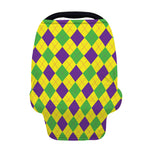 Mardi Gras Fat Tuesday Argyle Print Baby Seat Cover