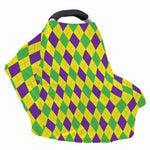 Mardi Gras Fat Tuesday Argyle Print Baby Seat Cover