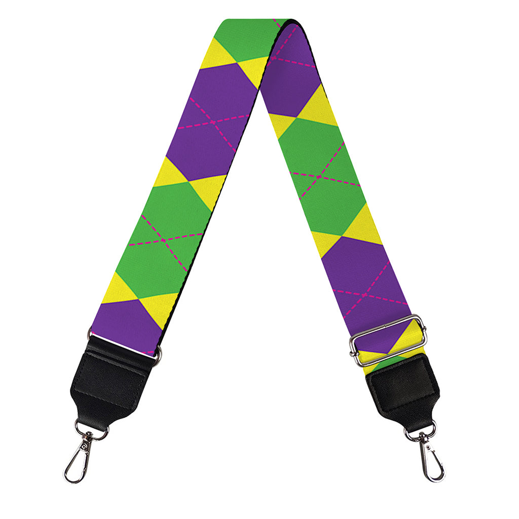 Mardi Gras Fat Tuesday Argyle Print Bag Strap