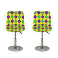 Mardi Gras Fat Tuesday Argyle Print Bar Stool Covers