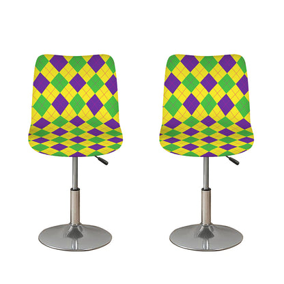 Mardi Gras Fat Tuesday Argyle Print Bar Stool Covers