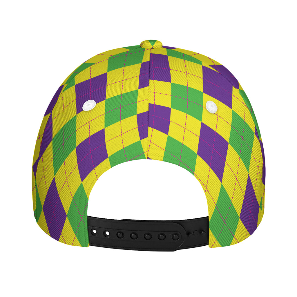 Mardi Gras Fat Tuesday Argyle Print Baseball Cap