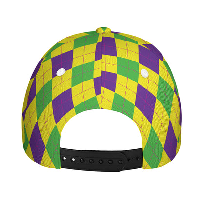 Mardi Gras Fat Tuesday Argyle Print Baseball Cap